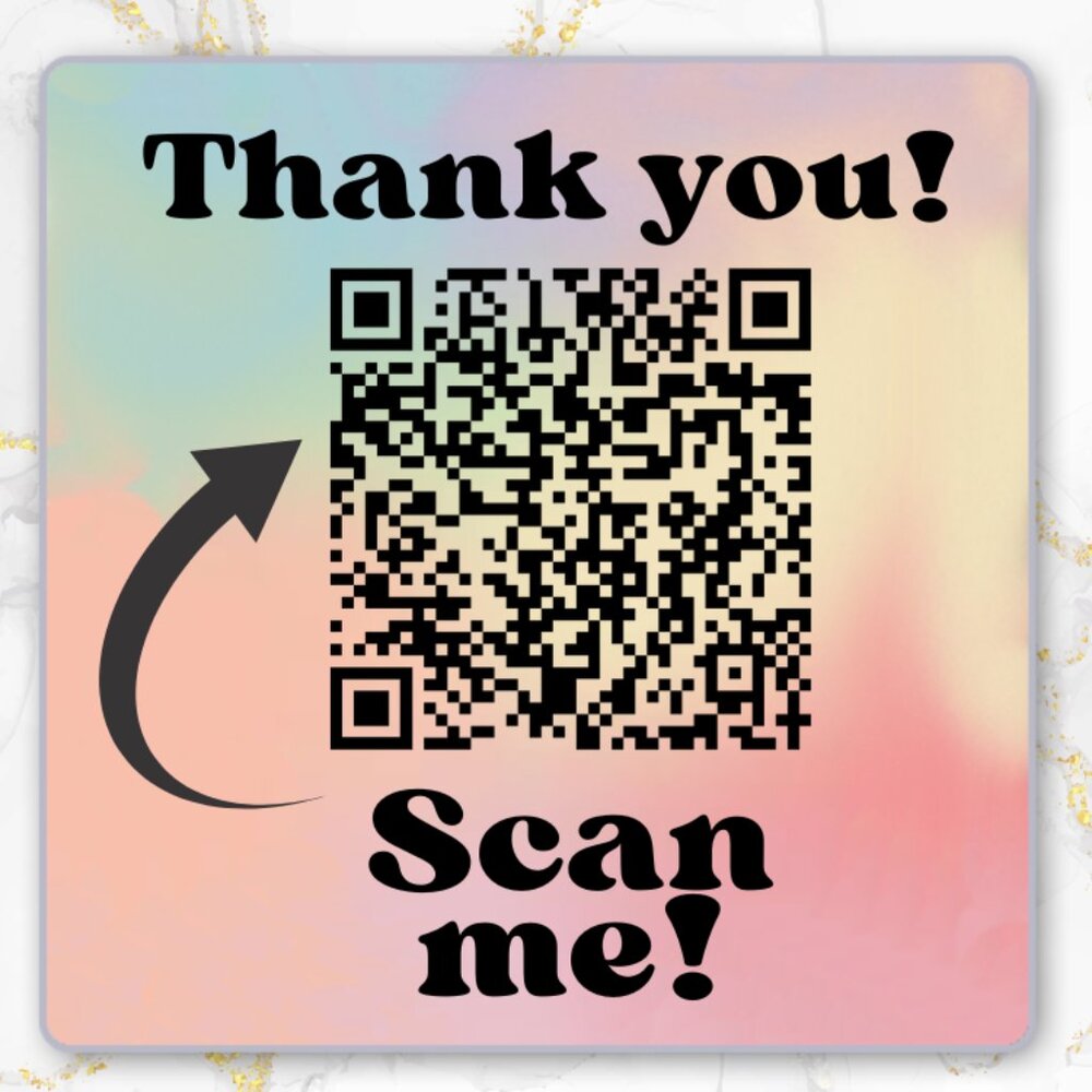 100 Thank You Stickers QR - Scan Me